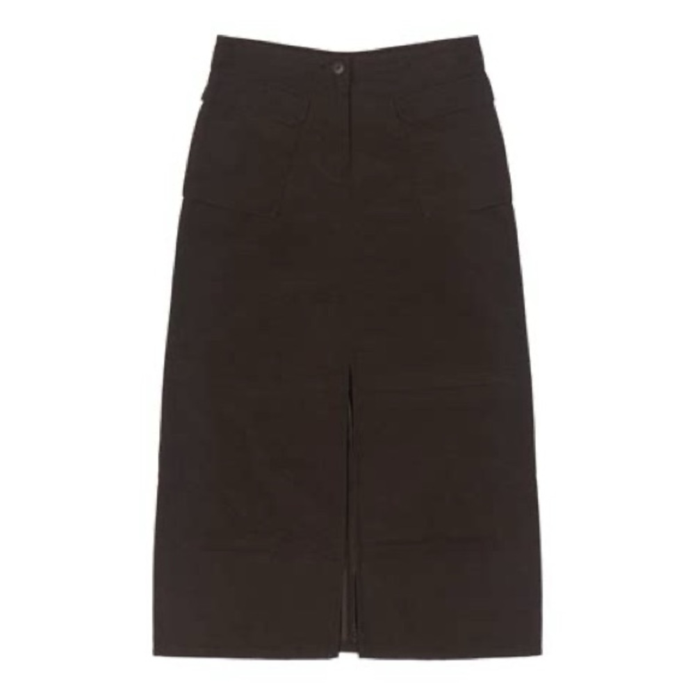 Patagonia Brown Utility Midi Skirt Size 8 | Front Slit |Pockets | Outdoor Casual